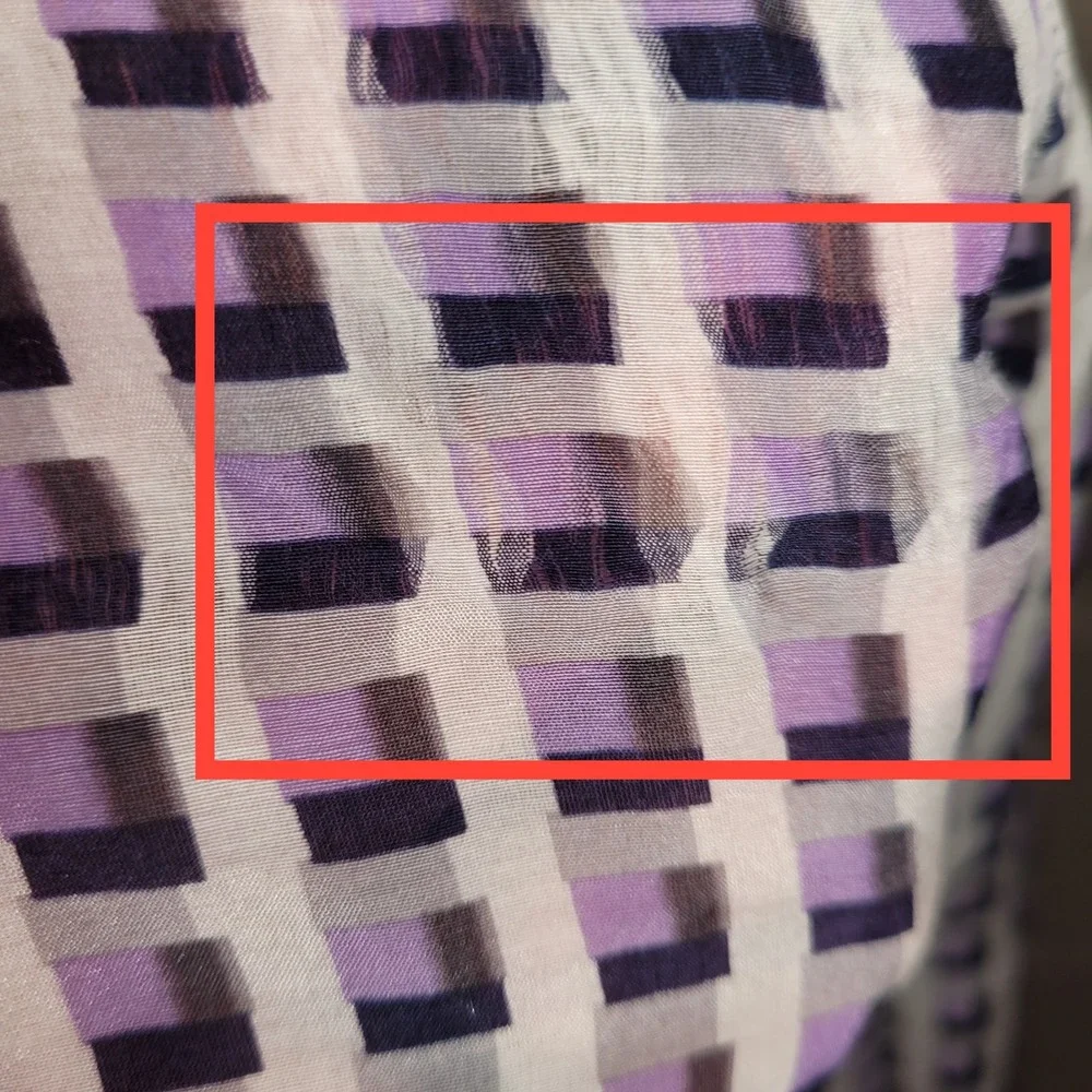 Halogen Cotton Silk Lawn Geometric Blouse S Purple Office Chic‎ Corporate Core